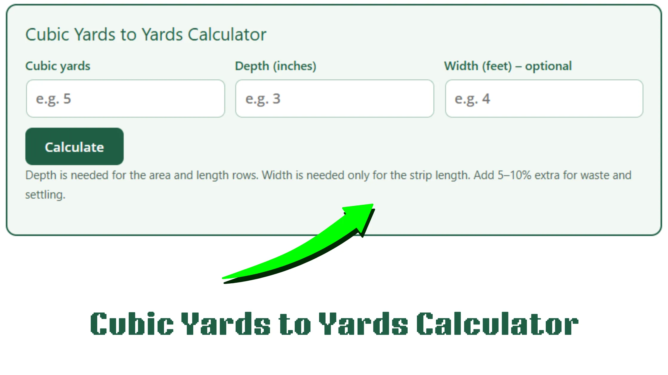 Cubic Yards to Yards Calculator